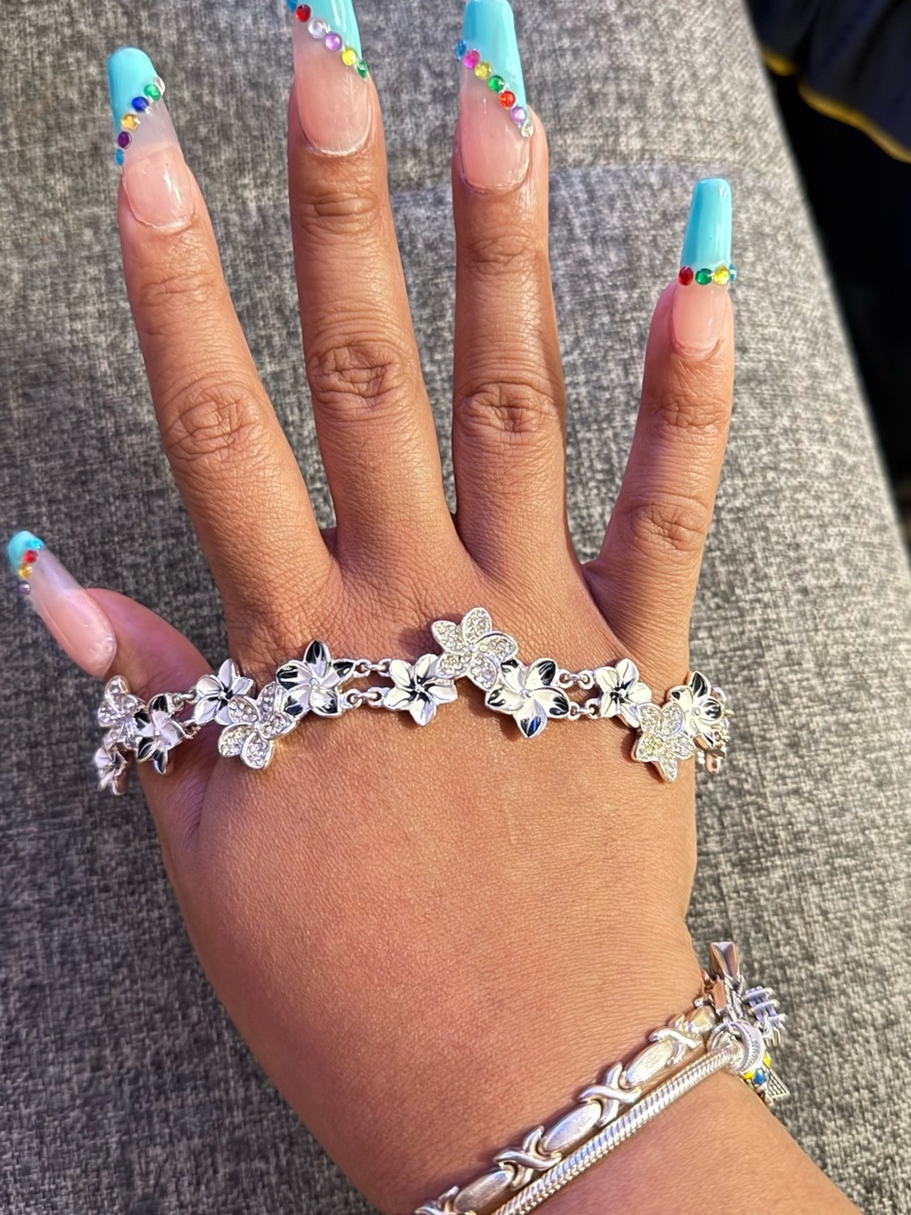 Sparkling Napier Silver Floral Bracelet – Elegant Women's Jewelry